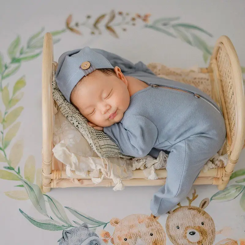 Vintage Rattan Bed Props - Newborn Photography Props - Image 3